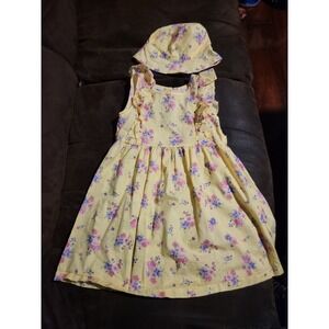 Blueberri boulevard spring floral Easter dress and sun hat size 6